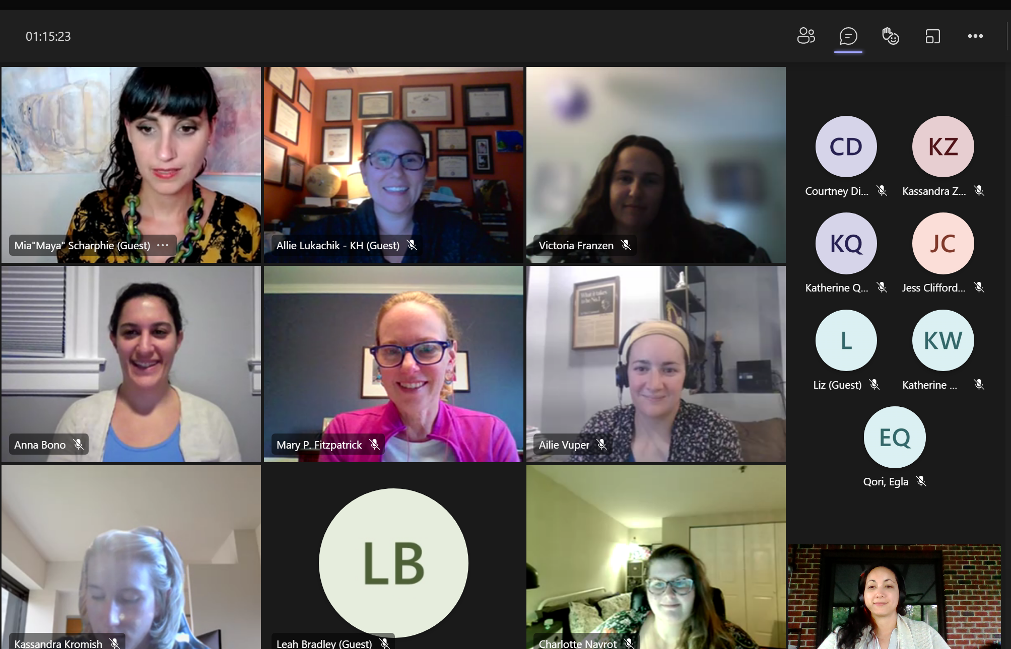 WiSE - group of members on Zoom
